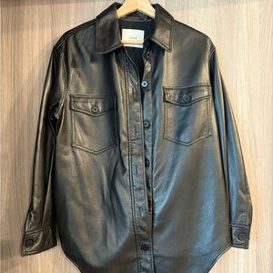 Wilfred Black Faux Leather Shirt